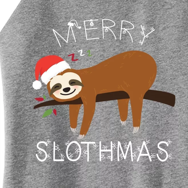 Funny Sloth Merry Christmas Merry Slothmas Holiday Funny Gift Cool Gift Women’s Perfect Tri Rocker Tank