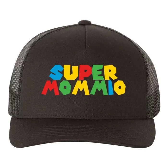 Funny Super Mommio Mother's Day Gamer Yupoong Adult 5-Panel Trucker Hat