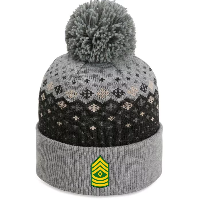 First Sergeant Military Badge The Baniff Cuffed Pom Beanie