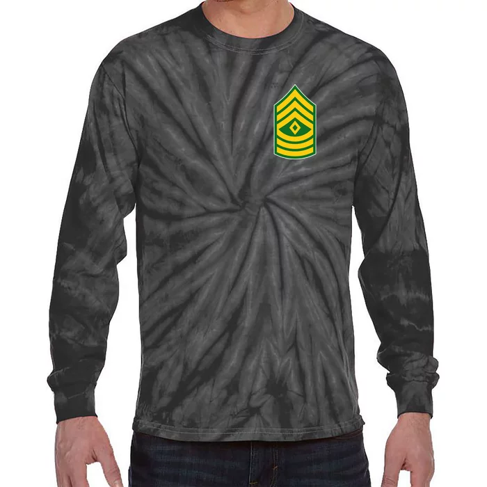 First Sergeant Military Badge Tie-Dye Long Sleeve Shirt