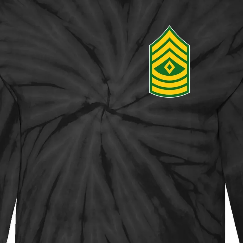 First Sergeant Military Badge Tie-Dye Long Sleeve Shirt