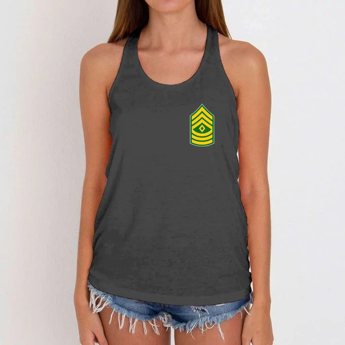 First Sergeant Military Badge Women's Knotted Racerback Tank