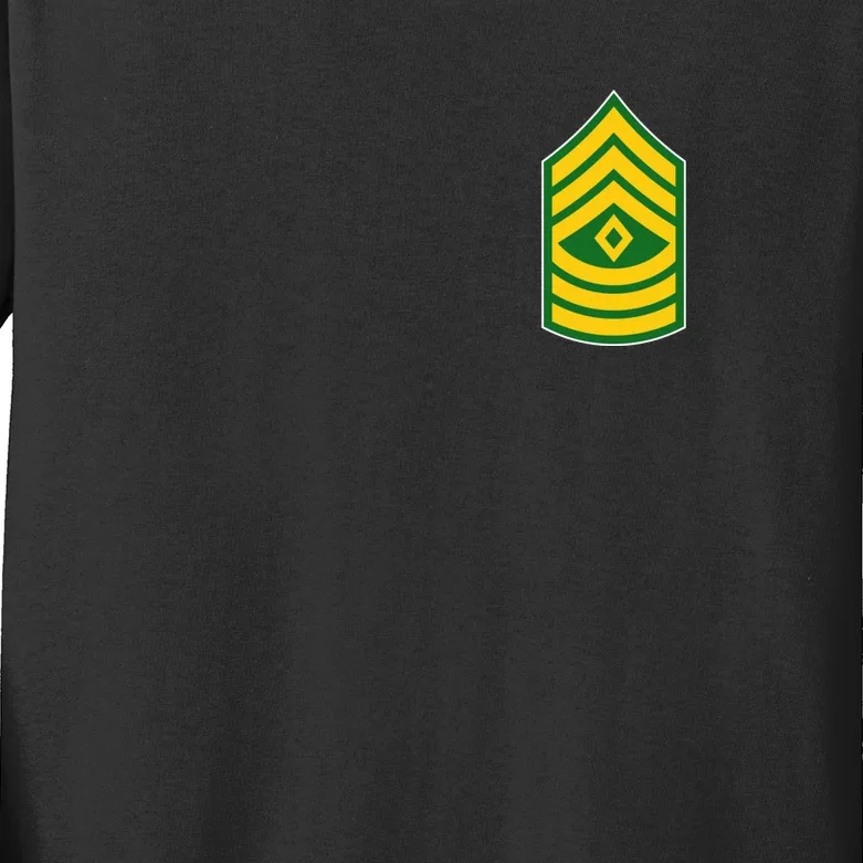 First Sergeant Military Badge Kids Long Sleeve Shirt