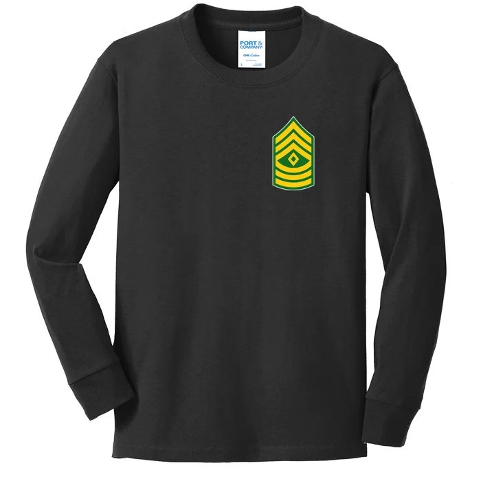 First Sergeant Military Badge Kids Long Sleeve Shirt