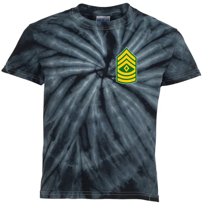 First Sergeant Military Badge Kids Tie-Dye T-Shirt