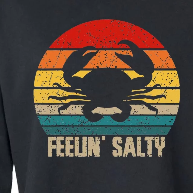 Feelin Salty Maryland Crab Sunset Graphic Cropped Pullover Crew