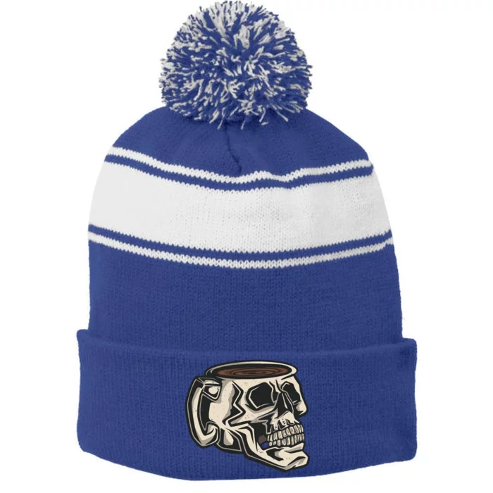 Funny Skull Mug Cup Coffee Skeleton Lover Gift Stripe Pom Pom Beanie