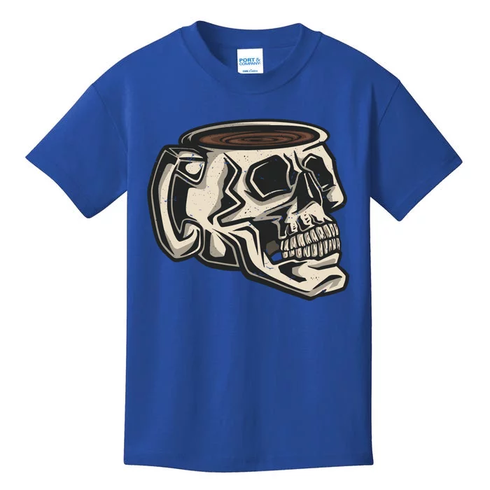 Funny Skull Mug Cup Coffee Skeleton Lover Gift Kids T-Shirt