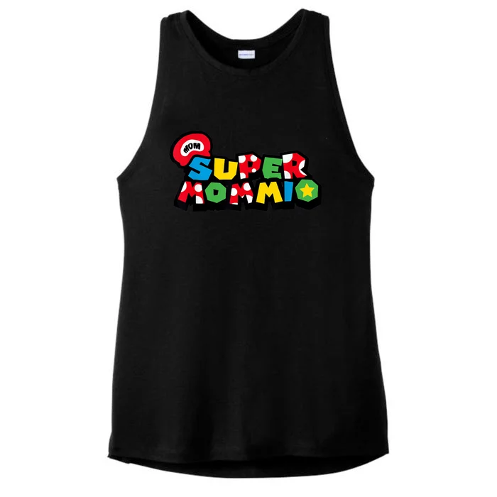 Funny Super Mommio Mother's Day Gamer Ladies Tri-Blend Wicking Tank