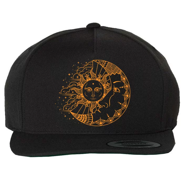 Funny Sun Moon Astrology Astronomer Astronomy Gift Meaningful Gift Wool Snapback Cap