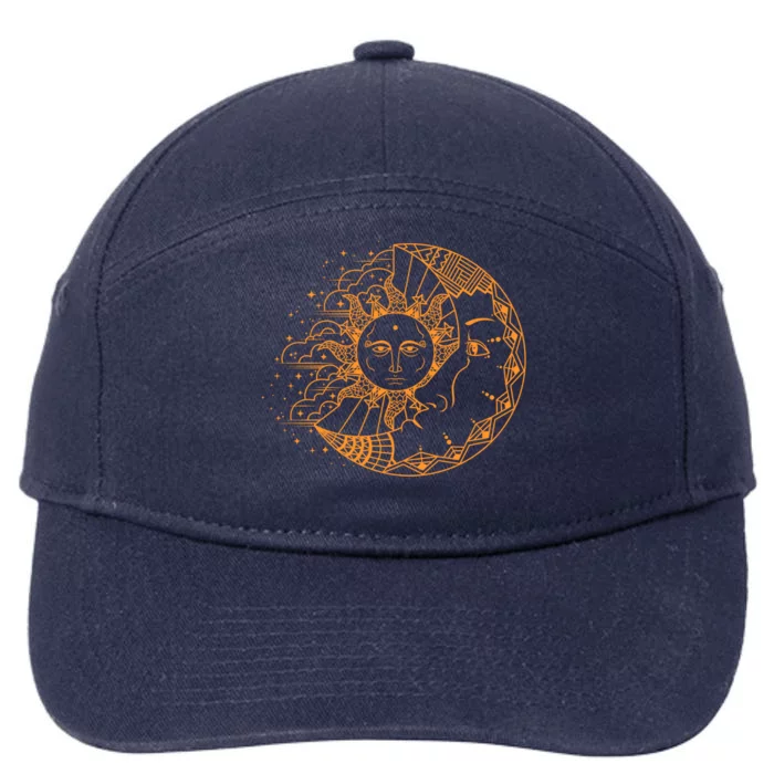 Funny Sun Moon Astrology Astronomer Astronomy Gift Meaningful Gift 7-Panel Snapback Hat