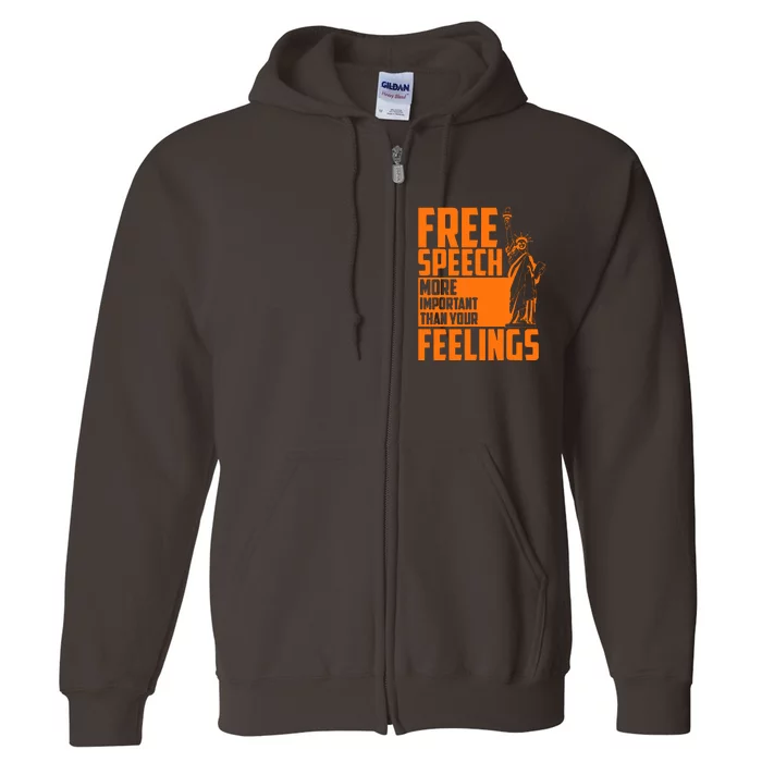 Free Speech More Important Than Your Feelings Full Zip Hoodie