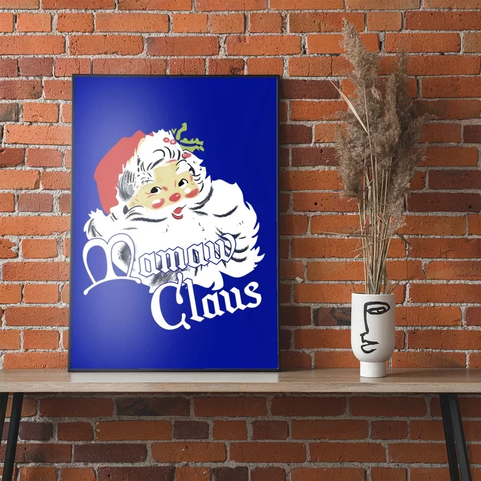 Funny Santa Mamaw Claus Snowflake Leopard Christmas Funny Gift Poster