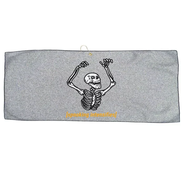 Funny Skeleton Meme Spooking Intensifies Spooky Halloween Large Microfiber Waffle Golf Towel