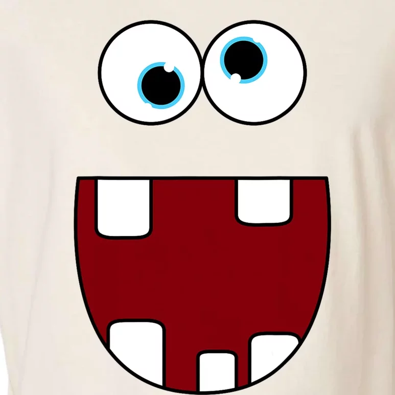 Funny Silly Monster Face Smiling Easy Halloween Costume Garment-Dyed Women's Muscle Tee