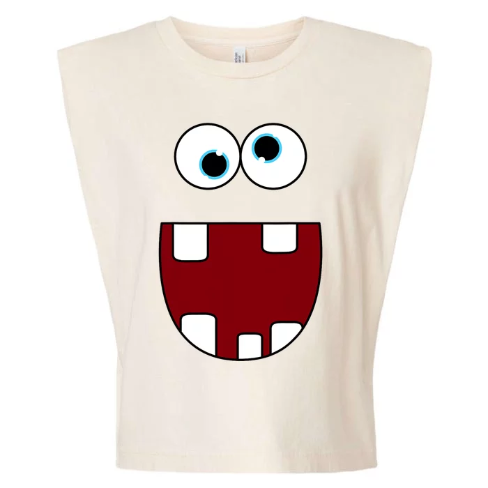 Funny Silly Monster Face Smiling Easy Halloween Costume Garment-Dyed Women's Muscle Tee