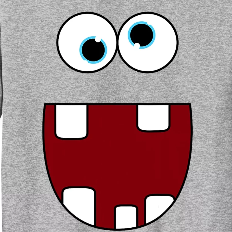 Funny Silly Monster Face Smiling Easy Halloween Costume Tall Sweatshirt