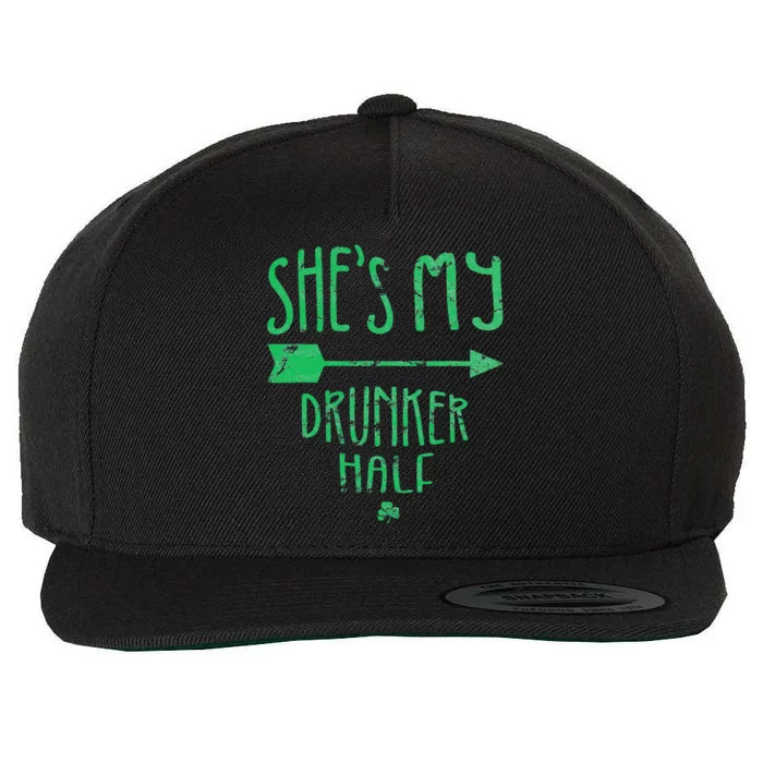 Funny She's My Drunker Half Saint Patrick's Day Couples Wool Snapback Cap