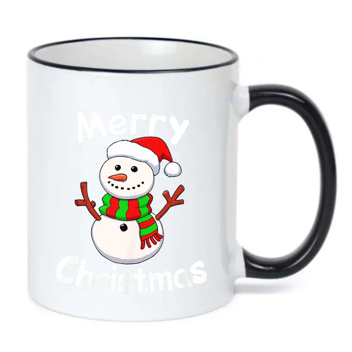 Funny Snowman Merry Christmas Black Color Changing Mug