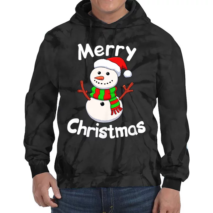 Funny Snowman Merry Christmas Tie Dye Hoodie