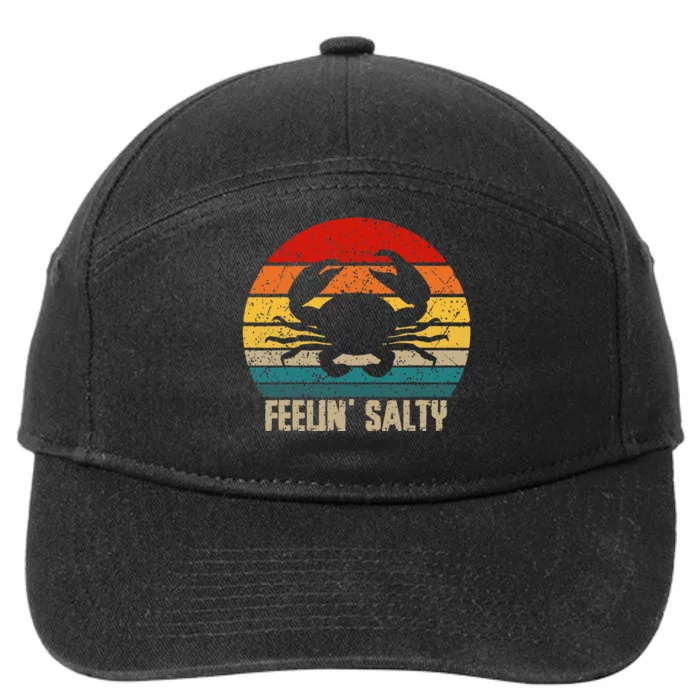 Feelin Salty Maryland Crab Sunset Graphic 7-Panel Snapback Hat