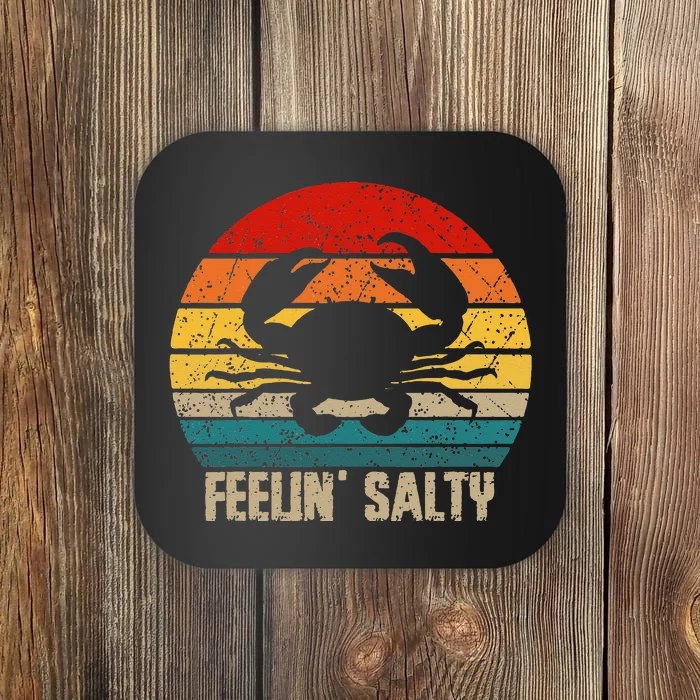 Feelin Salty Maryland Crab Sunset Graphic Coaster