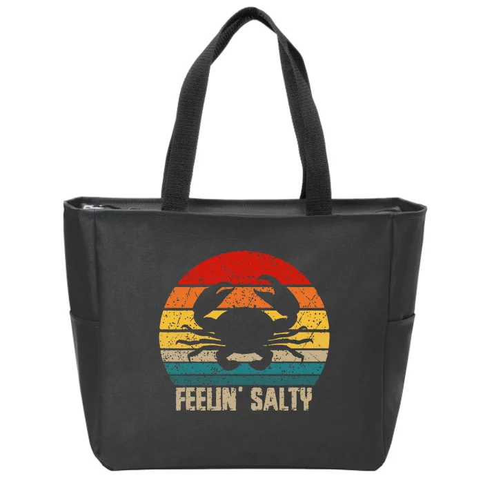 Feelin Salty Maryland Crab Sunset Graphic Zip Tote Bag