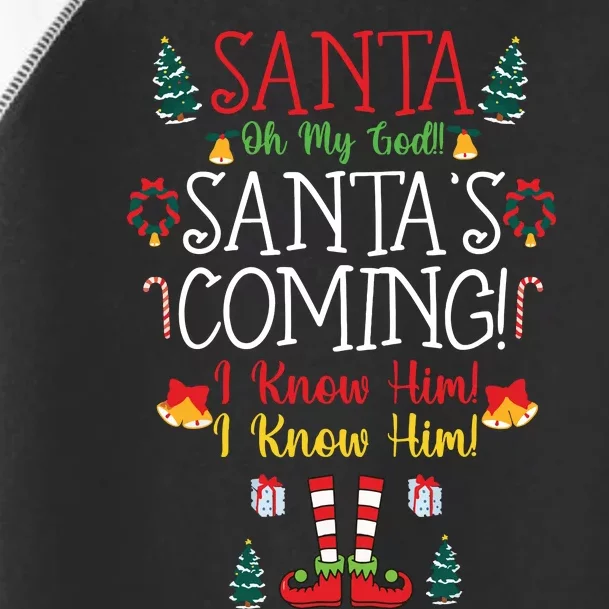 Funny Santa My God Santas Coming Christmas Movie Quote Toddler Fine Jersey T-Shirt