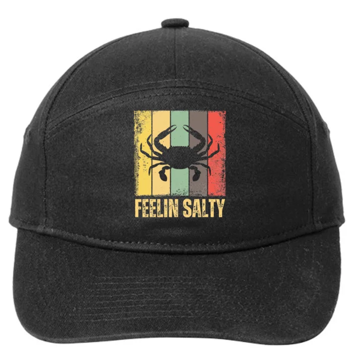 Feelin Salty Maryland Crab Retro Vintage 7-Panel Snapback Hat