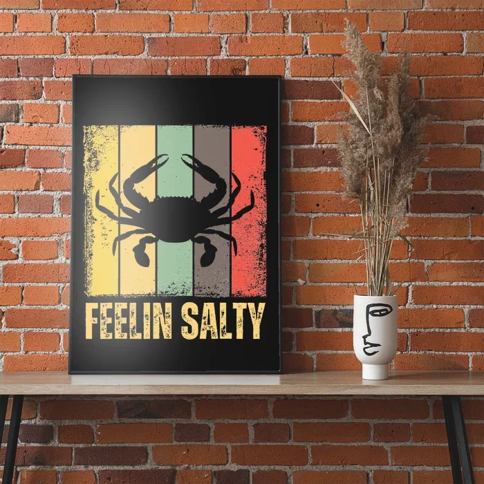 Feelin Salty Maryland Crab Retro Vintage Poster