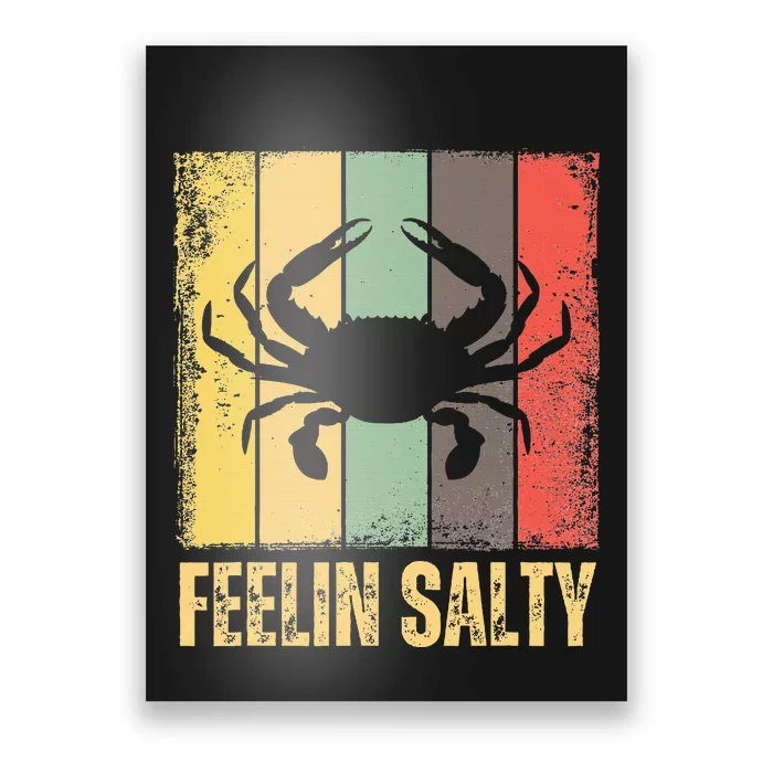 Feelin Salty Maryland Crab Retro Vintage Poster