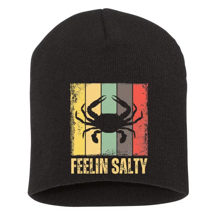 Feelin Salty Maryland Crab Retro Vintage Short Acrylic Beanie