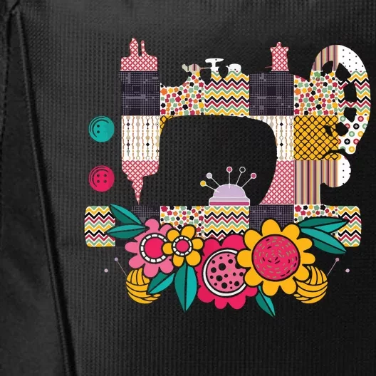 Floral Sewing Machine Flower Seamstress Sewing Machine City Backpack