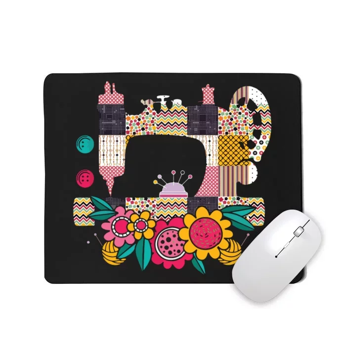 Floral Sewing Machine Flower Seamstress Sewing Machine Mousepad