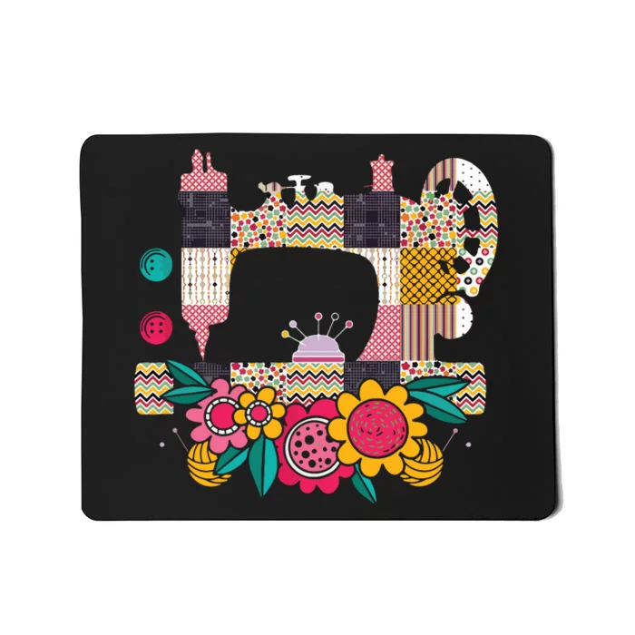 Floral Sewing Machine Flower Seamstress Sewing Machine Mousepad