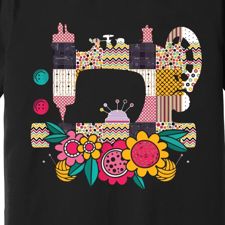 Floral Sewing Machine Flower Seamstress Sewing Machine Premium T-Shirt