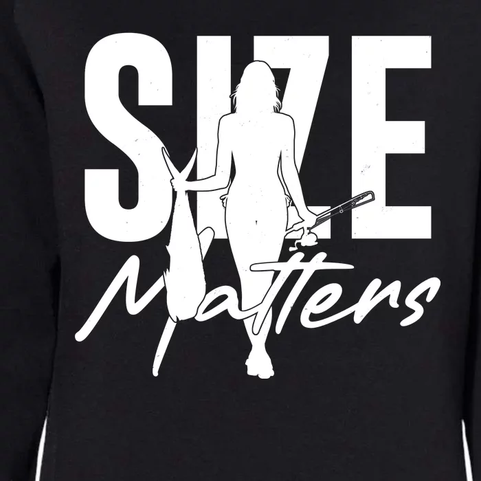 Funny Size Matters Sexy Woman Fisher Fisherman Womens California Wash Sweatshirt