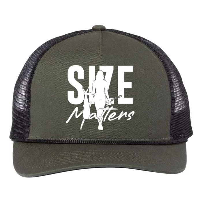 Funny Size Matters Sexy Woman Fisher Fisherman Retro Rope Trucker Hat Cap