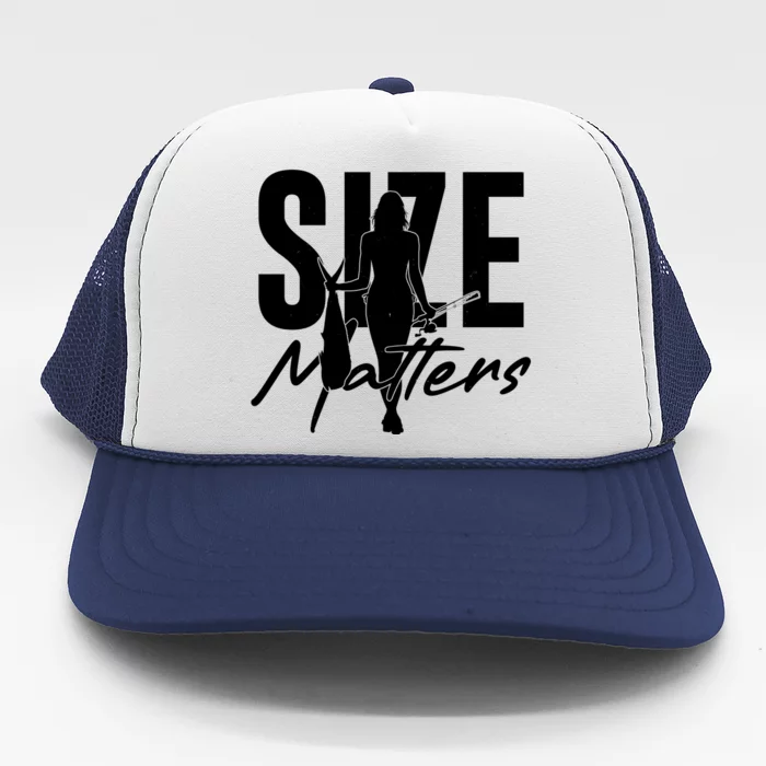 Funny Size Matters Sexy Woman Fisher Fisherman Trucker Hat