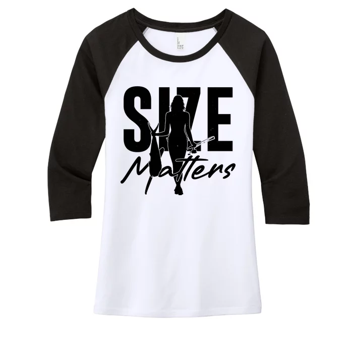 Funny Size Matters Sexy Woman Fisher Fisherman Women's Tri-Blend 3/4-Sleeve Raglan Shirt