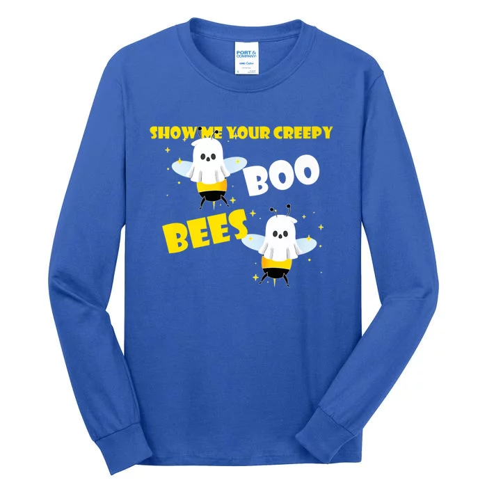 Funny Show Me Your Creepy Boo Bees Halloween Couples Costume Meaningful Gift Tall Long Sleeve T-Shirt