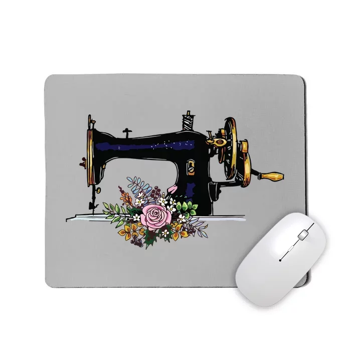 Flower Sewing Machine Funny Quilting Lover Gift Mousepad