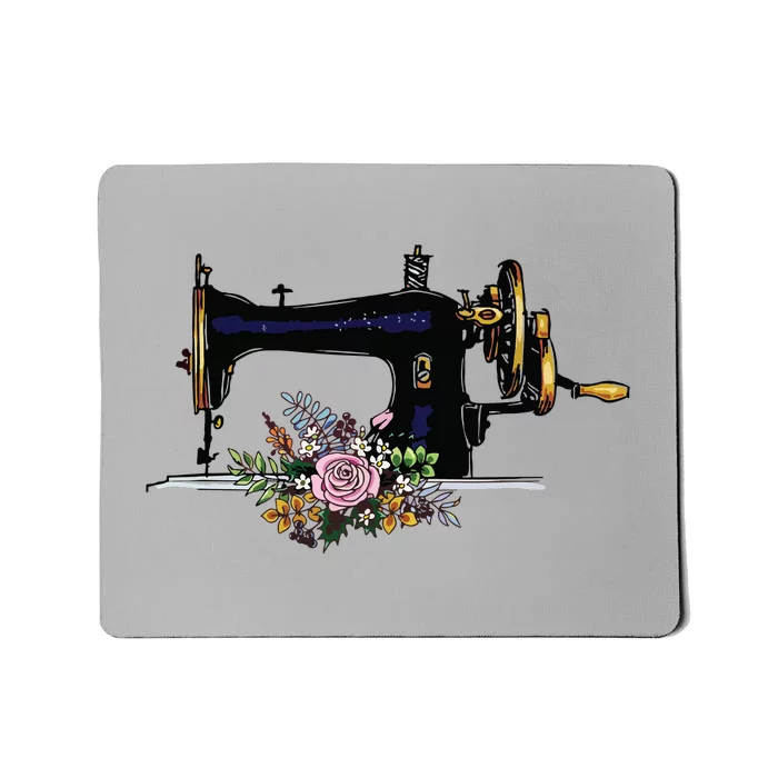 Flower Sewing Machine Funny Quilting Lover Gift Mousepad