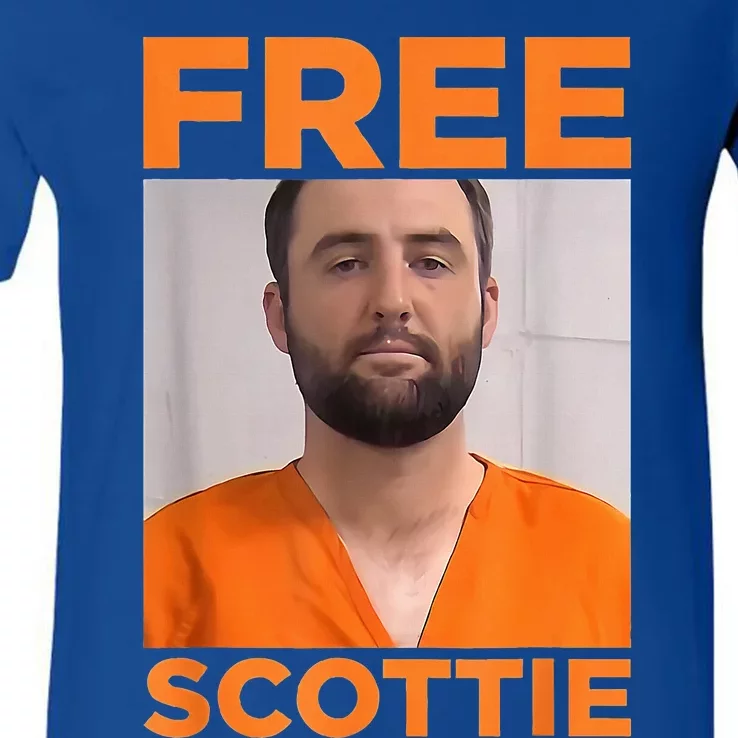 Free Scottie Mug Shot Funny Saying Humour V-Neck T-Shirt