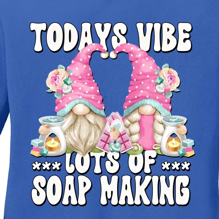 Funny Soap Making Gnome Mom And Dad And Soap Maker Gift Ladies Long Sleeve Shirt