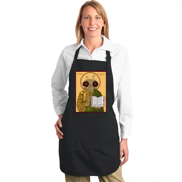 Flying Spaghetti Monster Fsm Pastafarian Full-Length Apron With Pocket