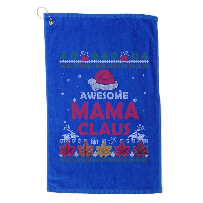 Funny Santa Mama Claus Matching Family Ugly Christmas Gift Meaningful Gift Platinum Collection Golf Towel