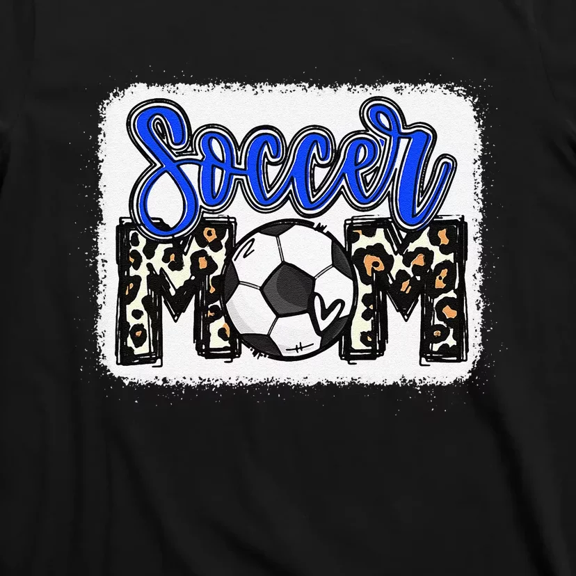 Funny Soccer Mom Soccer Mom Blue Leopard T-Shirt