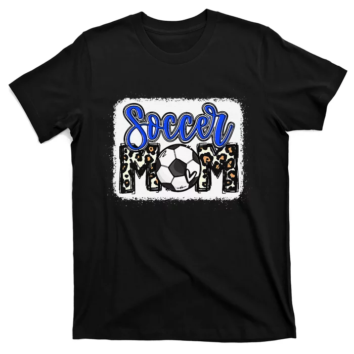 Funny Soccer Mom Soccer Mom Blue Leopard T-Shirt