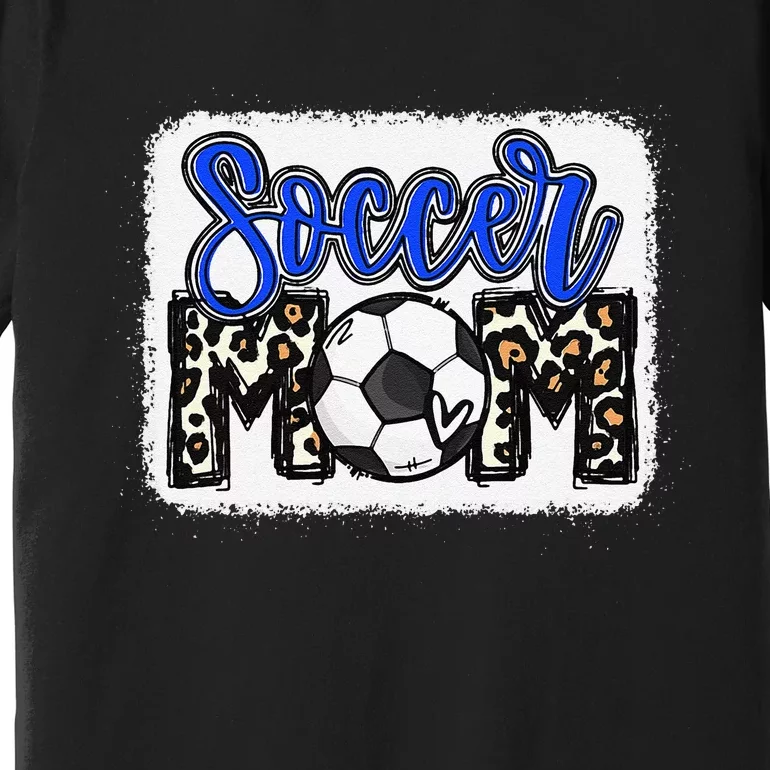 Funny Soccer Mom Soccer Mom Blue Leopard Premium T-Shirt